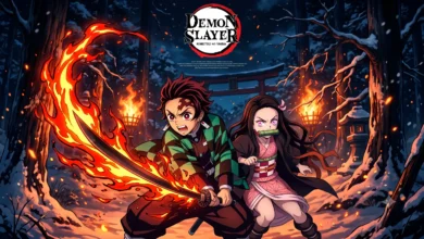 Demon Slayer watch order guide featured key visual art with Tanjiro and Nezuko