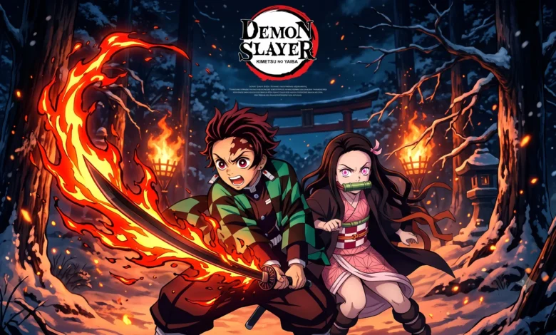 Demon Slayer watch order guide featured key visual art with Tanjiro and Nezuko