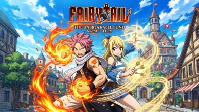 Fairy Tail filler guide featured key visual art with Natsu and Lucy