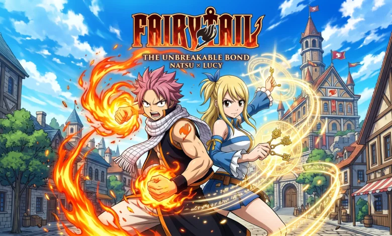 Fairy Tail filler guide featured key visual art with Natsu and Lucy