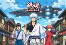 Gintama watch order guide featured key visual art with Gintoki Sakata and the Yorozuya