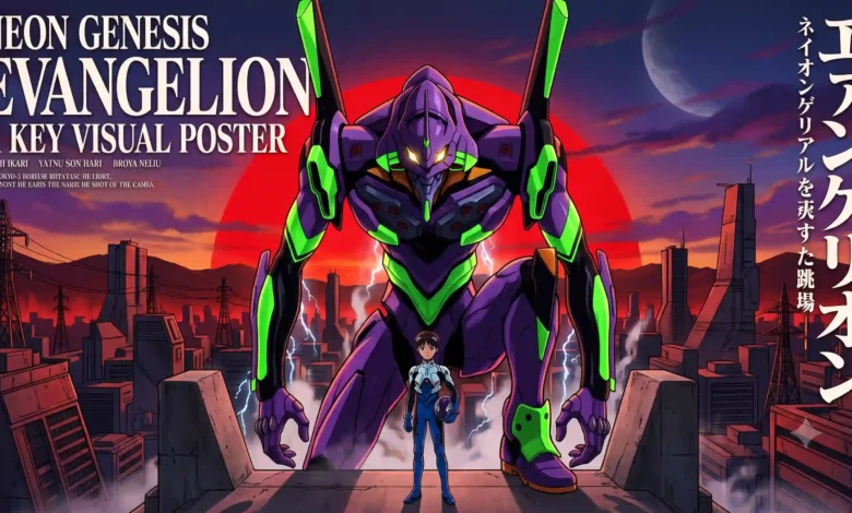 Neon Genesis Evangelion watch order guide featured key visual art with Shinji Ikari and EVA Unit-01
