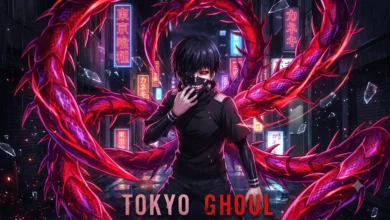 Tokyo Ghoul watch order guide featured key visual art with Ken Kaneki
