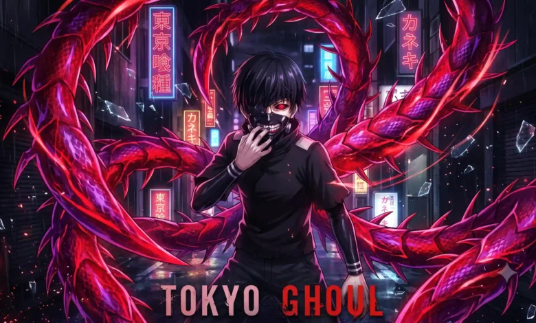 Tokyo Ghoul watch order guide featured key visual art with Ken Kaneki